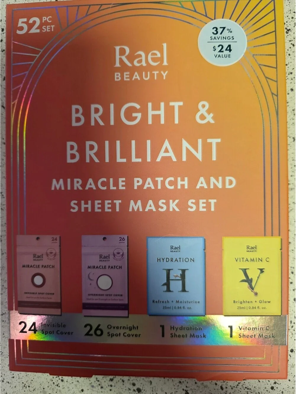 Lot of 2! Rael Bright & Brilliant Miracle Patch and Sheet Mask Set 52 Pc